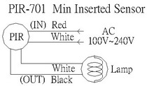 Wiring Diagram: PIR-701 Mini Motion Sensor