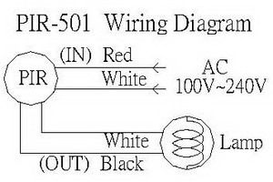 Wiring Diagram: PIR-501 PIR Motion Sensor